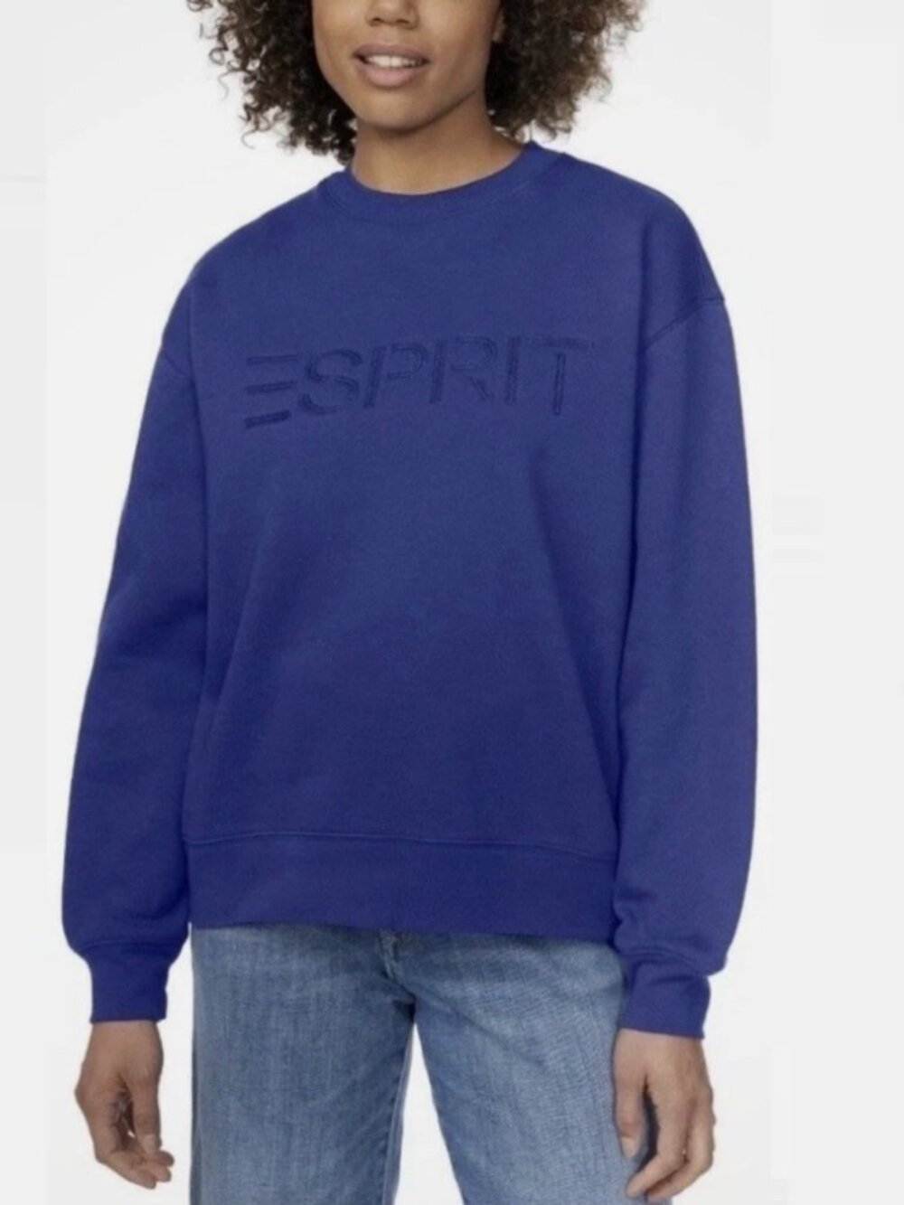 NWT Esprit Women’s Fleece Logo Sweatshirt, Blue